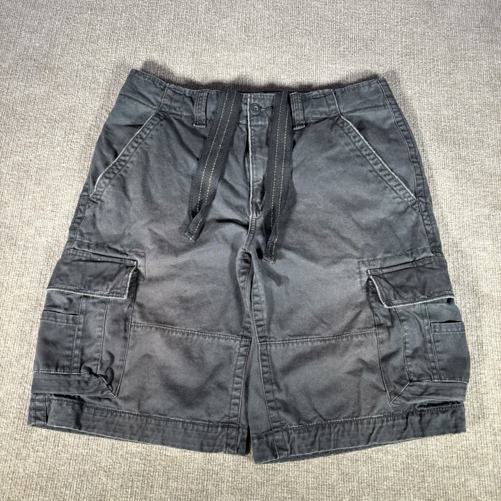 Vintage No Boundaries Cargo Shorts‎ Mens 34 Blue Heavy Drawstring Distressed Y2K